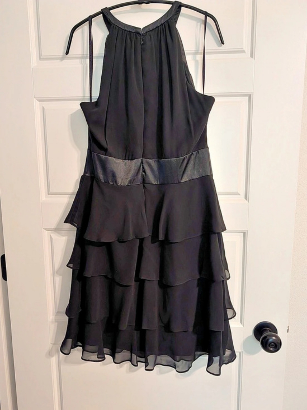 Evan-Picone Black Tiered Mini Dress Size 10 Like New
